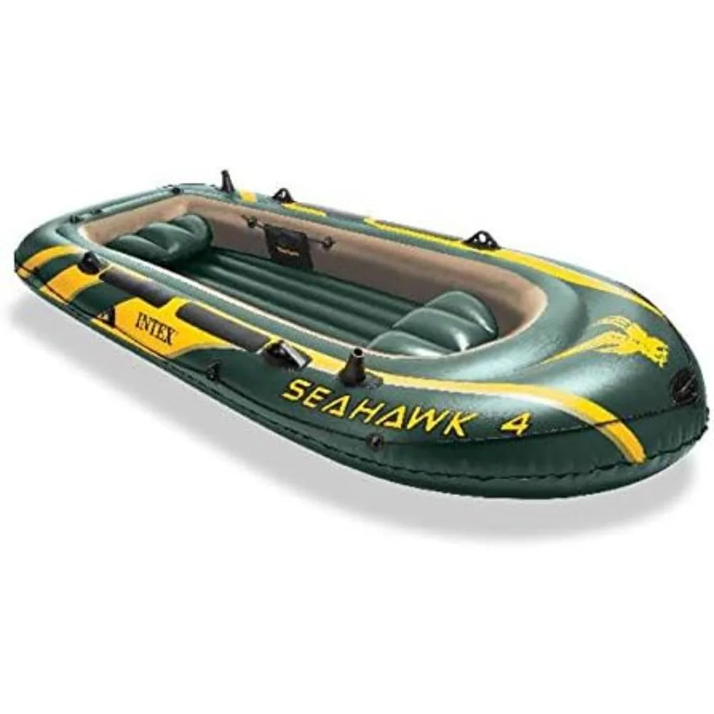 Inflatable Boat: Includes Deluxe Aluminum Oars and High-Output Pump – SuperStrong PVC