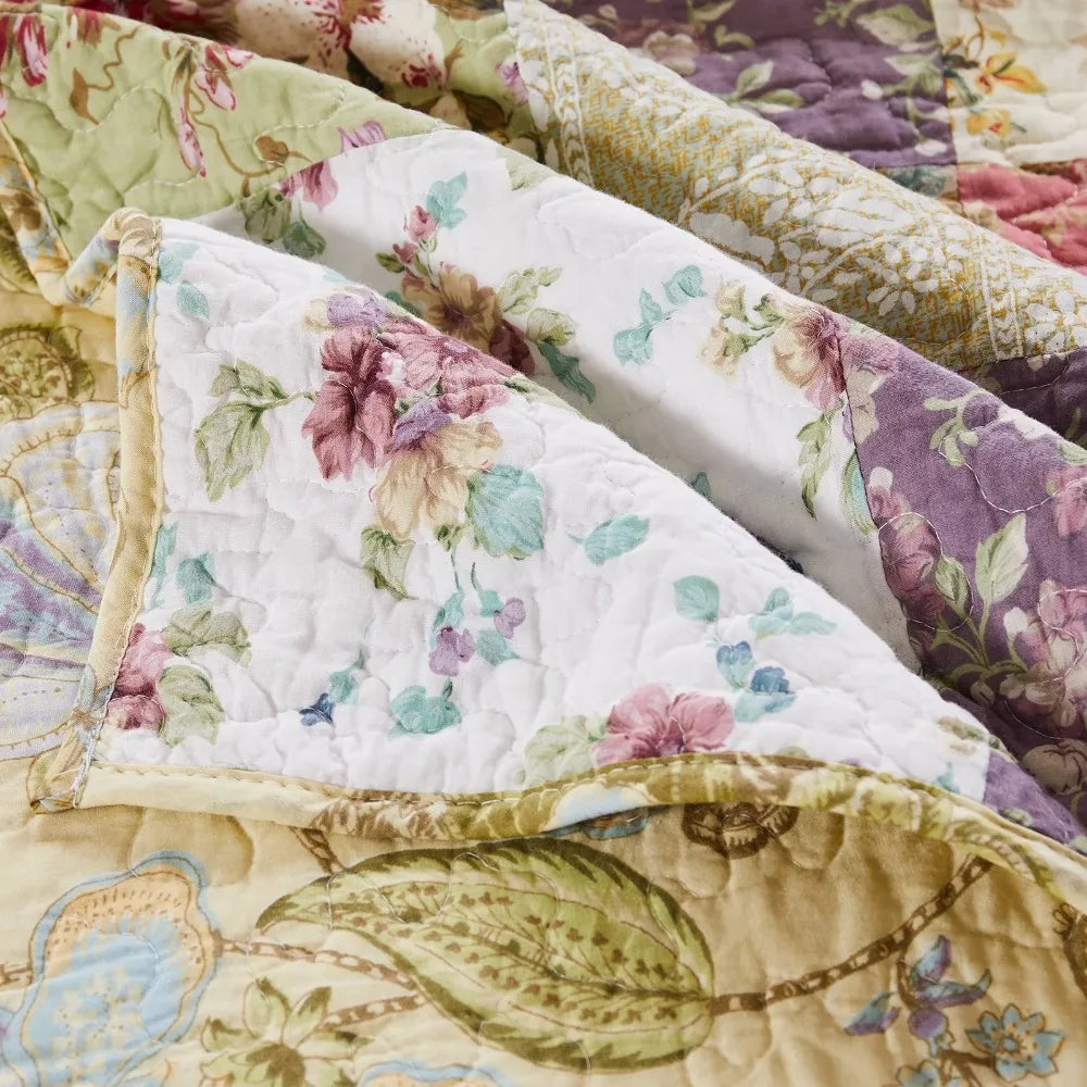 Blooming Prairie 100% Cotton Quilt and Pillow Sham Set