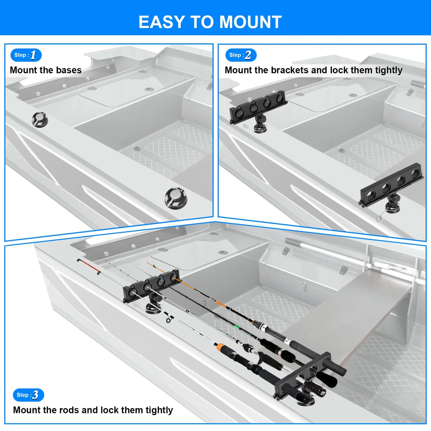 Fishing Rod Rack with Mount Bracket.