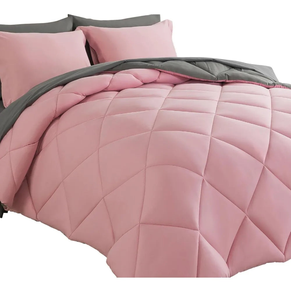 Comforter Sets 7pcs All Season Solid Down Bedding